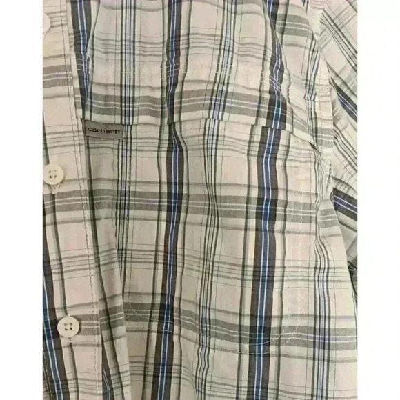 CARHARTT Men's‎ Force Relaxed Fit Lightweight Short Sleeve Plaid Shirt Large - Picture 3 of 12